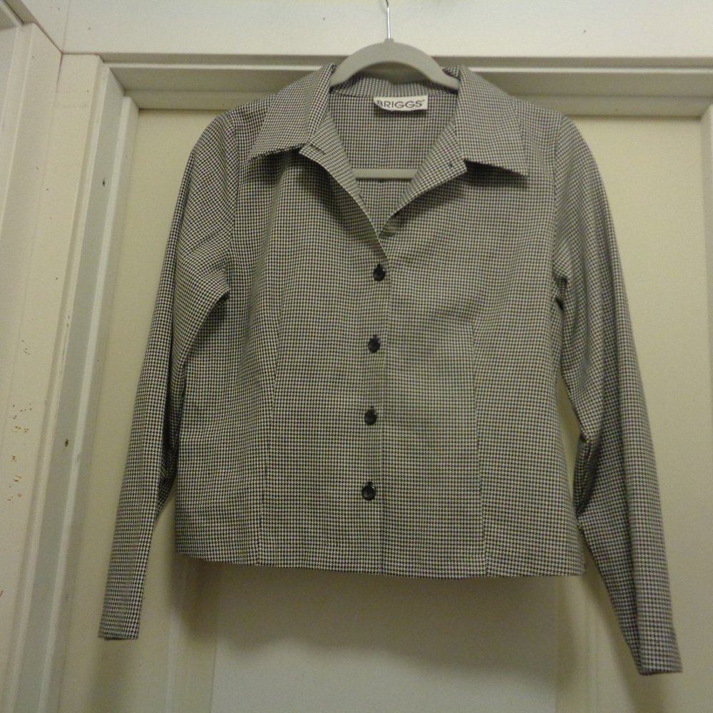 RETRO BRIGG SM HOUNDSTOOTH JACKET BLOUSE M